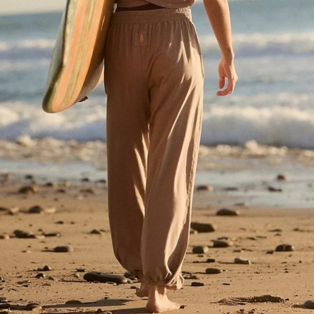Free People Movement Hot Shot Crossover Pants Joggers Pumice Tan Size XS Lounge - Picture 2 of 16